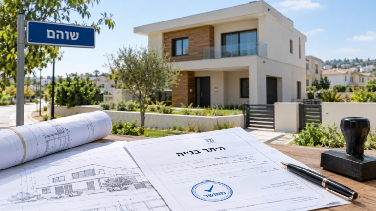 היתר בנייה בשוהם לצד תוכנית אדריכלית ובית מגורים חדש