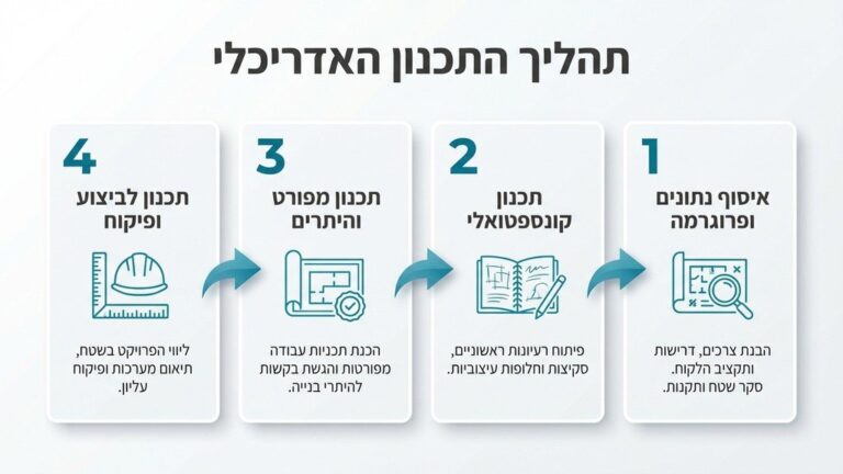 שרטוט אדריכלי של תוכנית קומת קרקע עם כלי כתיבה ומחשב נייד