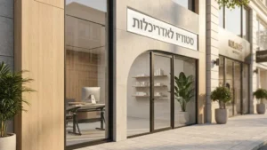 חזית של עסק מקומי מוסדר ובעל רישיון
