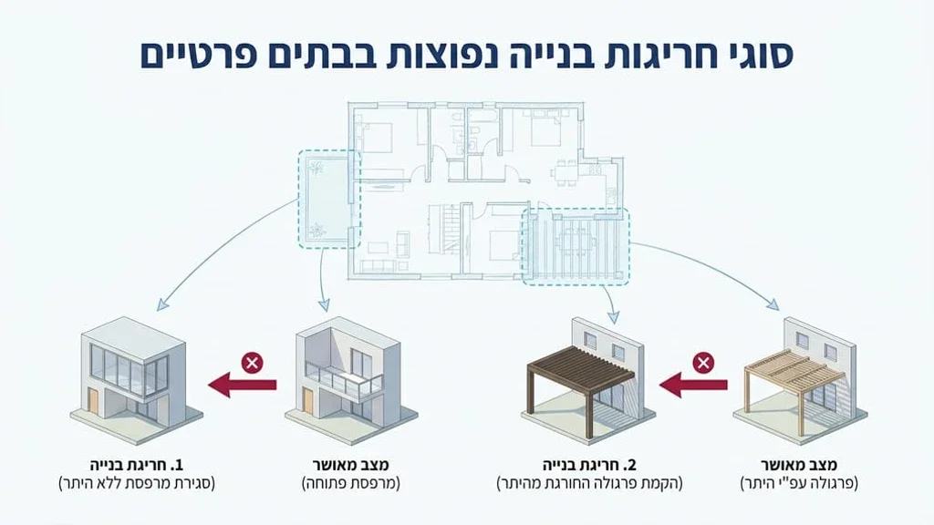 סוגי חריגות בניה נפוצות בבתים פרטיים