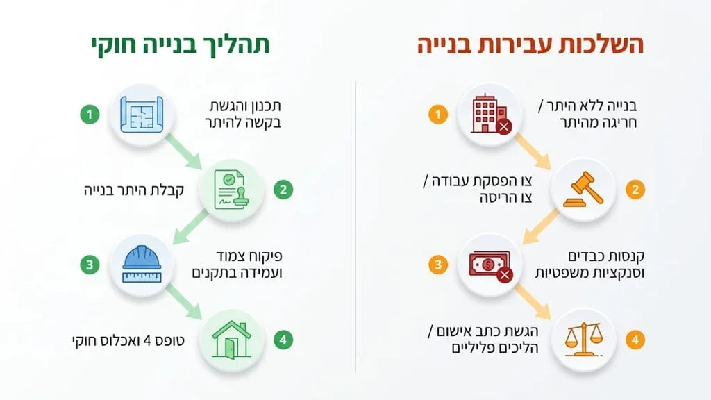 מבנה מגורים בתהליך שיפוץ והסדרה