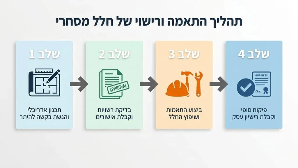 חלל מסחרי בשלבי שיפוץ והתאמה